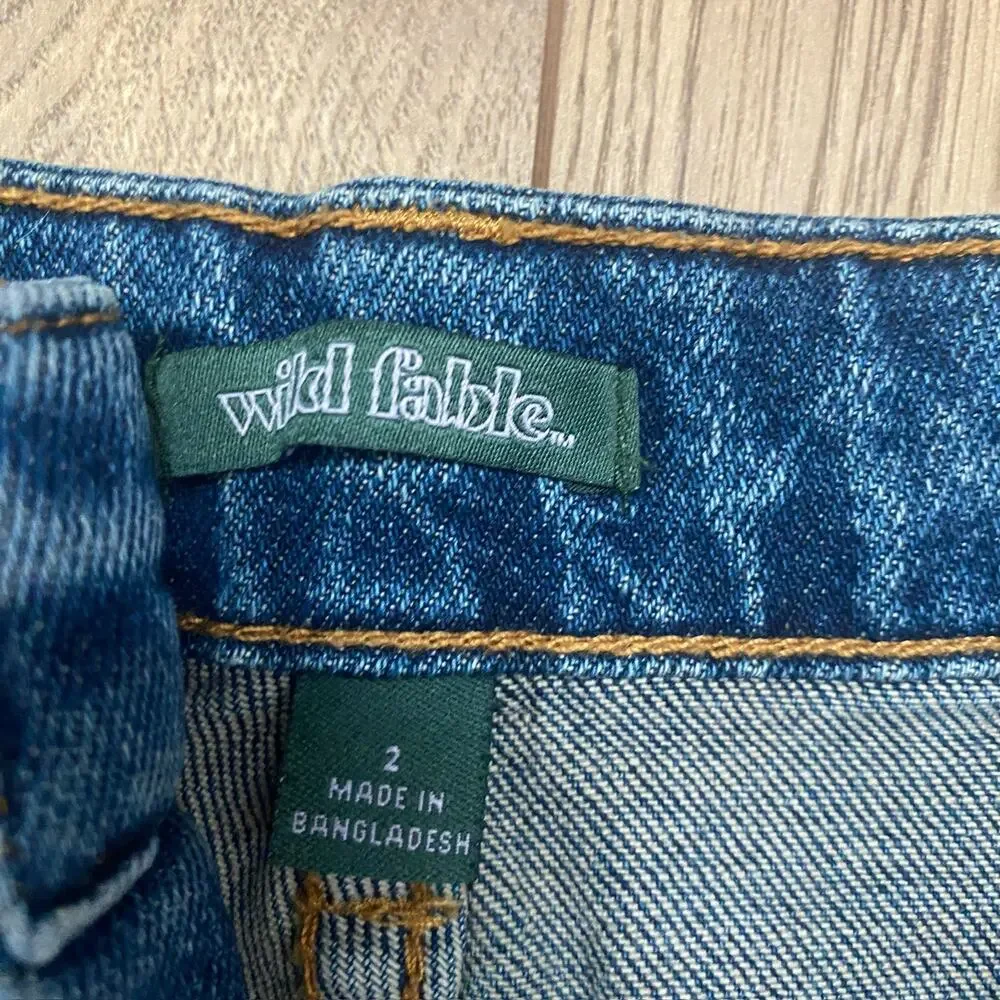 Wild Fable Straight Leg Jeans Ankle Cut Distressed- 2 Normcore Casual